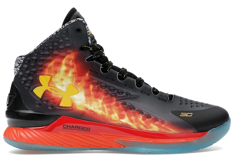 Pre-owned Under Armour Men's Curry 1 Retro Curry Jam Sneakers In Black/team Orange/taxi