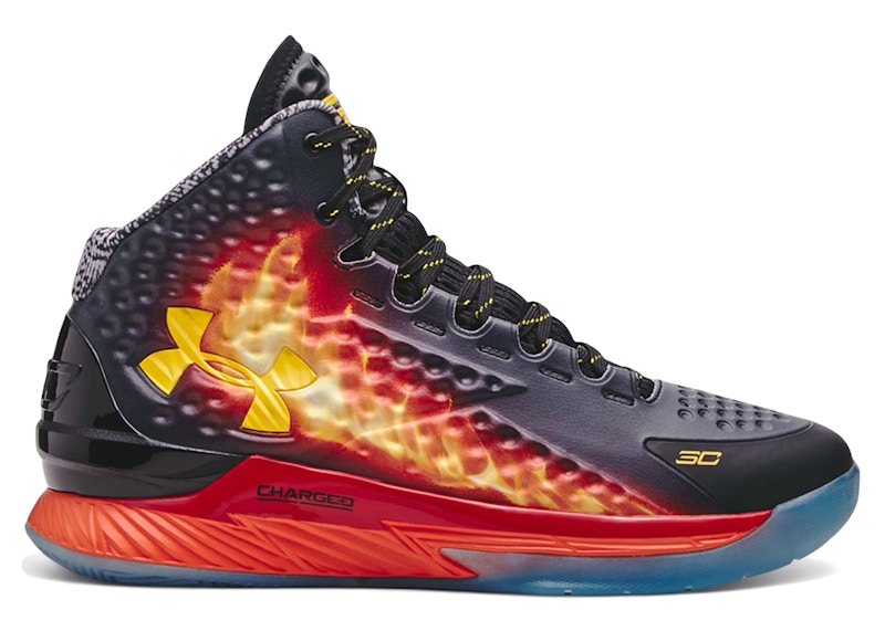 Pre-owned Under Armour Men's Curry 1 Retro Curry Jam Sneakers In Black/team Orange/taxi In Multi
