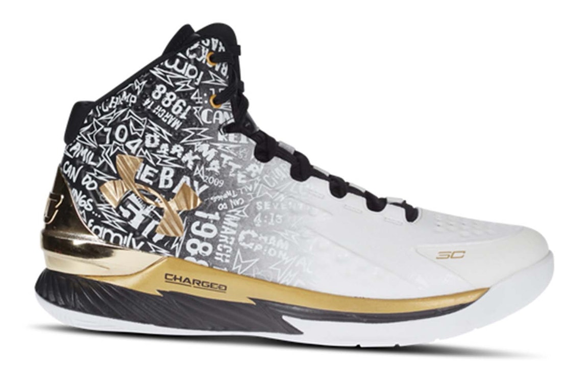 Pre-owned Under Armour Curry 1 Retro Mvp (2021) In Black/white/metallic Gold