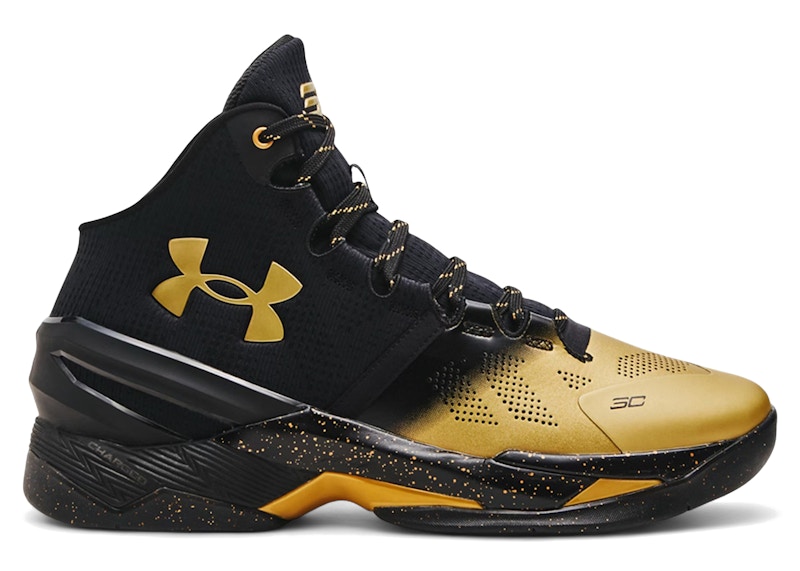 Pre-owned Under Armour Men's Curry 2 Unanimous Sneakers In Black/metallic Gold In Multi