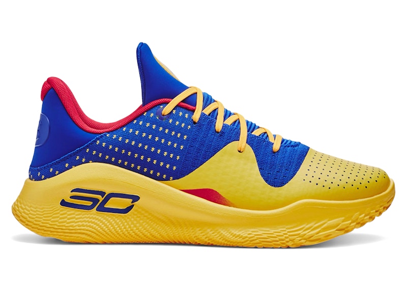 Pre-owned Under Armour Men's Curry 4 Low Flotro Curry Jam Sneakers In Team Royal/taxi