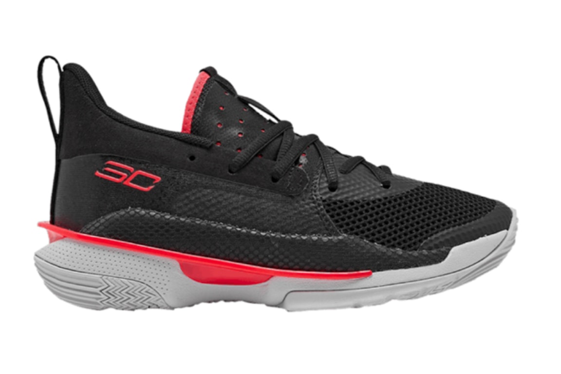 Pre-owned Under Armour Curry 7 Beta Red (gs) In Black/pitch Gray-beta Red