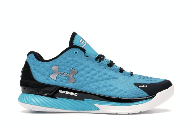 Pre-owned Under Armour Men's  Ua Curry 1 Low Panthers Sneakers In Pacific/black/metallic Silver