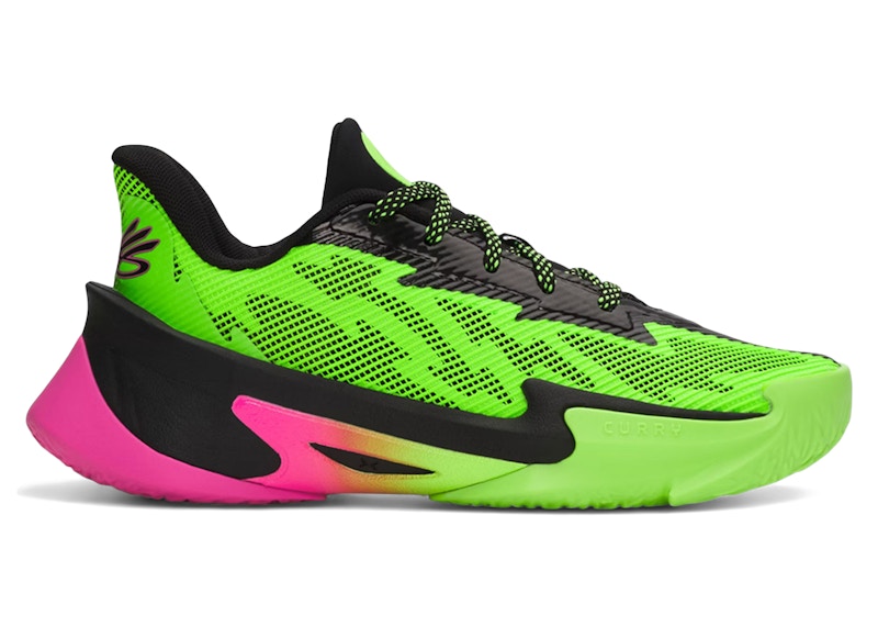 Pre-owned Under Armour Curry Series 7 Aurora Sneakers In Green/black/pink In Multi