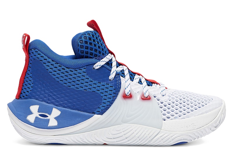 Pre-owned Under Armour Embiid One Brotherly Love Sneakers In Navy Blue/white/red