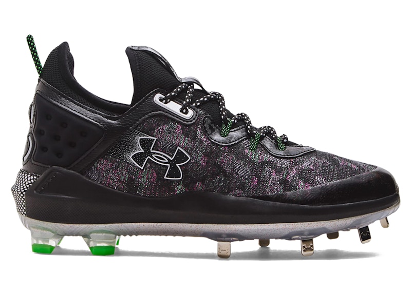 Pre-owned Under Armour Men's Harper 8 Low St Pink Green Sneakers In Black/metallic Silver In Multi
