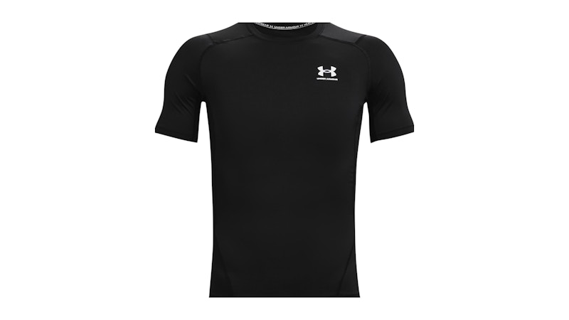 Pre-owned Under Armour Men's Heatgear Compression Short Sleeve T-shirt In Black/white In Multi
