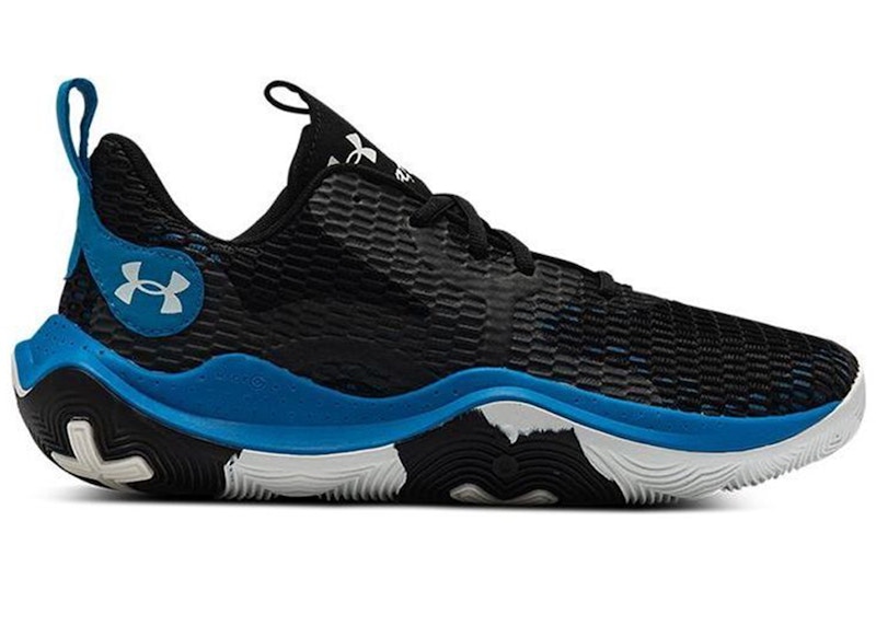 Pre-owned Under Armour Men's Spawn 3 Sneakers In Black/blue Circuit