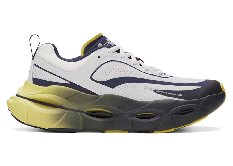 Pre-owned Under Armour Ua Halo Racer (women's) Sneakers In Washed Navy Blue/yellow Shade/distant Gray
