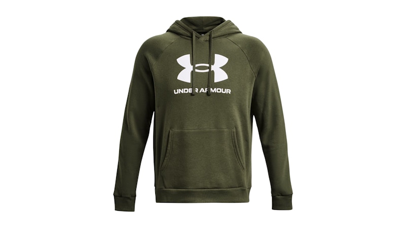 Pre-owned Under Armour Men's  Ua Rival Fleece Logo Hoodie In Marine Od Green/black