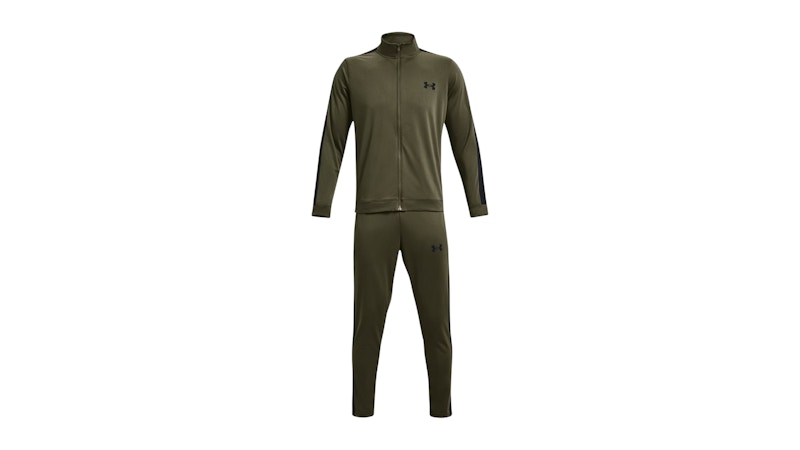 Pre-owned Under Armour Men's Ua Rival Knit Tracksuit Set In Marine Od Green/black