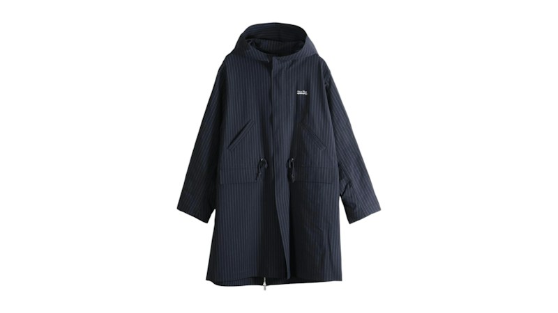 Undercover Hooded Drawstring Long Coat Navy