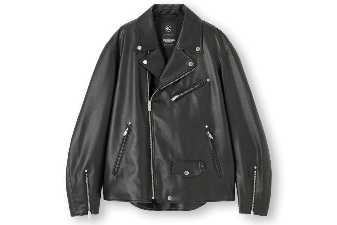 Pre-owned Uniqlo Gu X Undercover Faux Leather Jacket Black