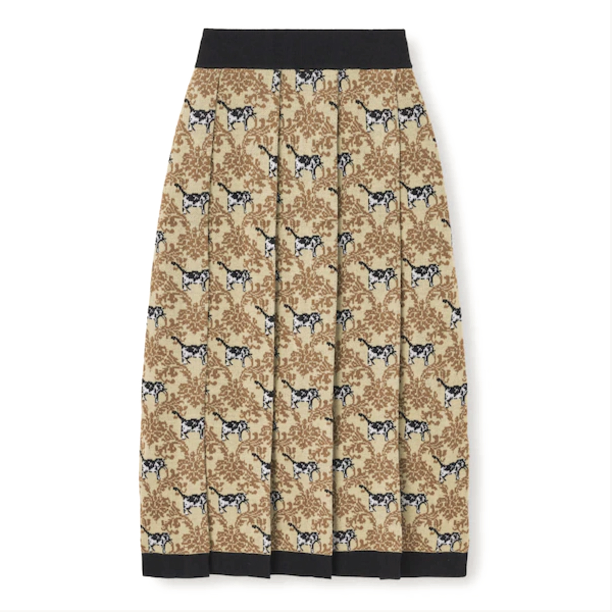 beige jacquard skirt