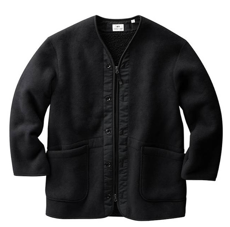 Pre-owned Uniqlo X Engineered Garments Fleece Collarless Coat (us Sizing) In Black