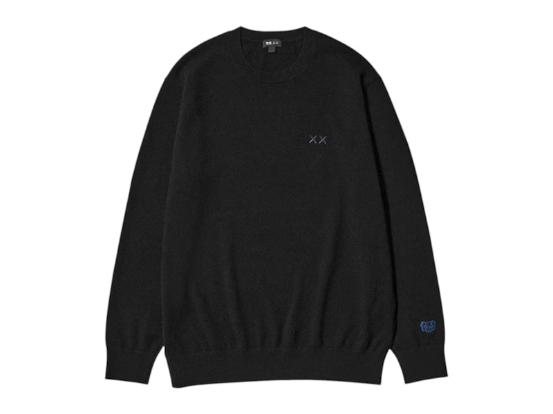 Pre-owned Uniqlo X Kaws Cashmere Crewneck Sweatshirt Sweater In Black
