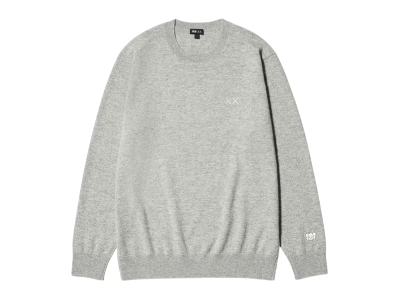 Pre-owned Uniqlo X Kaws Cashmere Crewneck Sweatshirt Sweater In Grey In Gray
