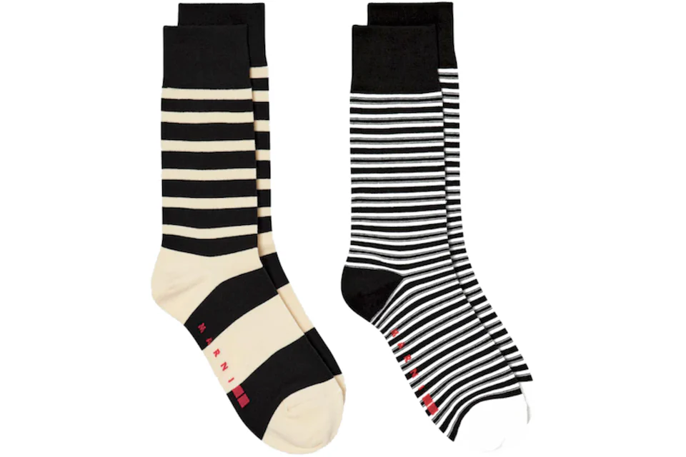 Uniqlo x MARNI Border Socks (Asia Sizing) (Set of 2) Black