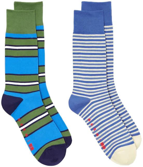 Uniqlo x MARNI Border Socks (Asia Sizing) (Set of 2) Blue - SS22 - US
