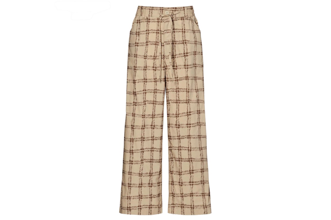 Pre-owned Uniqlo X Marni Easy Wide Fit Check Pants (asia Sizing) Beige