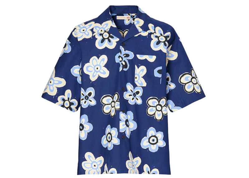 Uniqlo x MARNI Oversized Open Collar Shirt Blue