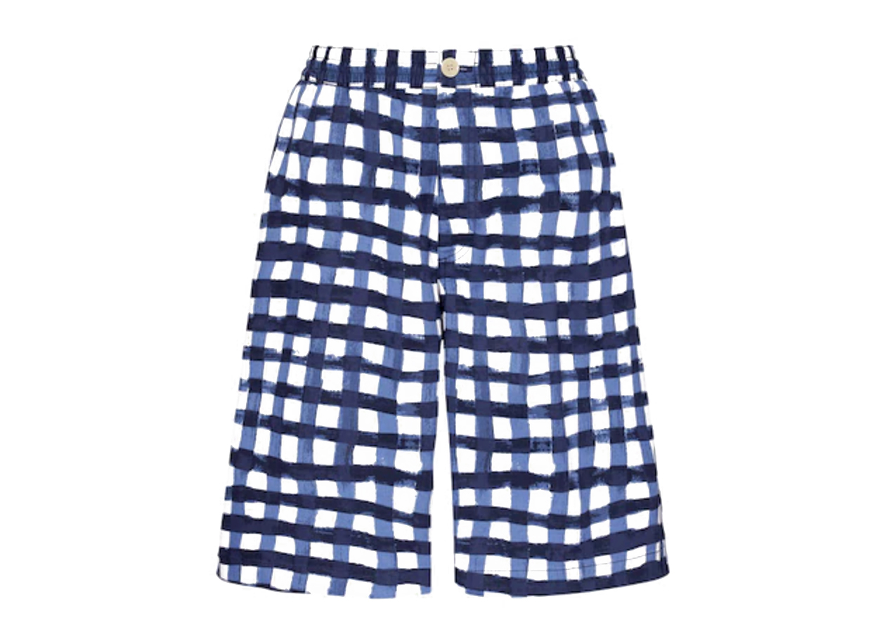 Uniqlo x MARNI Wide Fit Check Boxy Shorts (Asia Sizing) Blue Men's
