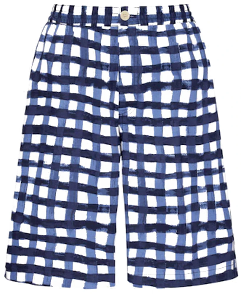 Uniqlo x MARNI Wide Fit Check Boxy Shorts (Asia Sizing) Blue Men's