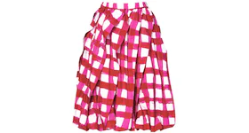 Uniqlo x MARNI Women's Balloon Shape Check Skirt (Asia Sizing) Red