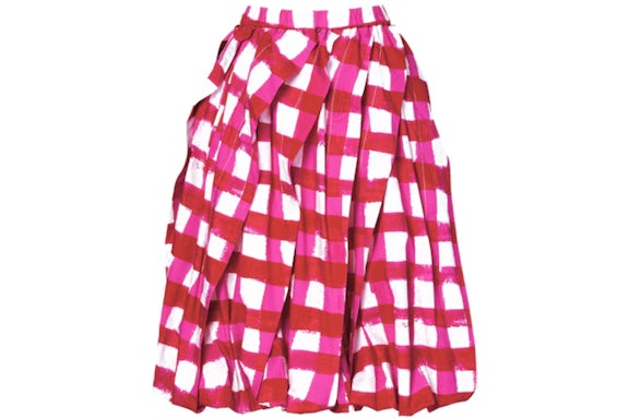 Uniqlo x MARNI Women's Balloon Shape Check Skirt Red