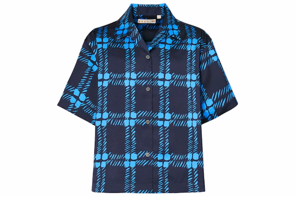 Uniqlo x MARNI Women's Oversized Open Collor Shirt Blue