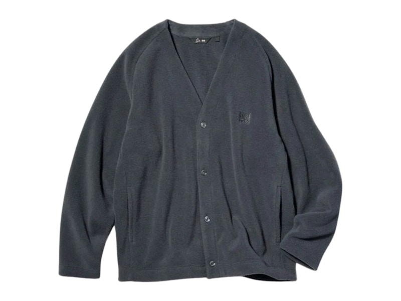 ユニクロ NEEDLESフリースオーバーサイズカーディガン S ダークグレー