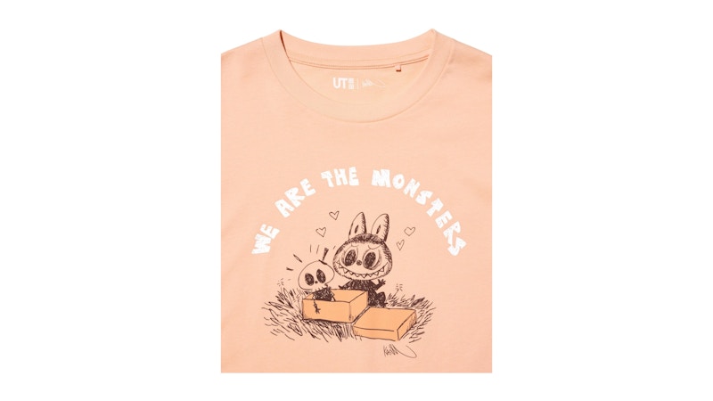 Pre-owned Uniqlo X Pop Mart The Monsters Kids Ut Graphic T-shirt In Light Orange
