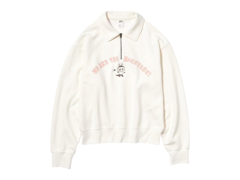 Pre-owned Uniqlo X Pop Mart The Monsters Women's Halfzip Sweatshirt In Off White