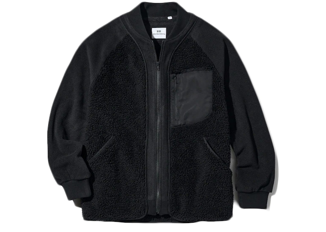 Pre-owned Uniqlo X White Mountaineering Fleece Oversized Longsleeve Jacket (asia Sizing) Black