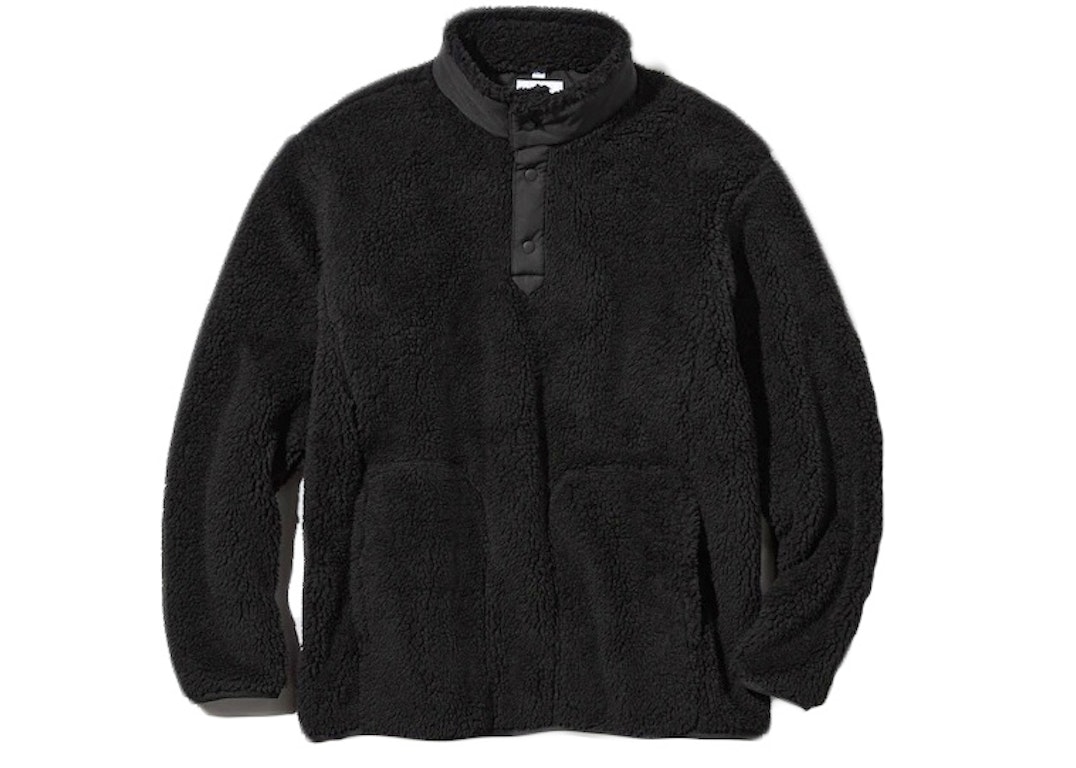 Pre-owned Uniqlo X White Mountaineering Fleece Oversized Longsleeve Pullover (asia Sizing) Black