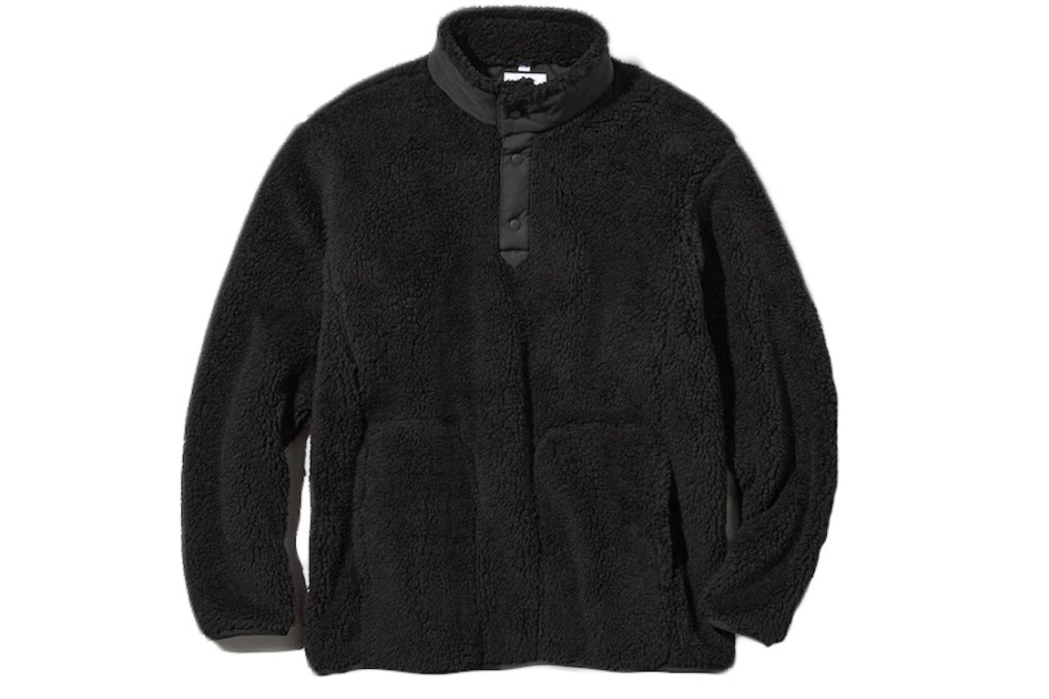Pre-owned Uniqlo X White Mountaineering Fleece Oversized Longsleeve Pullover (asia Sizing) Black