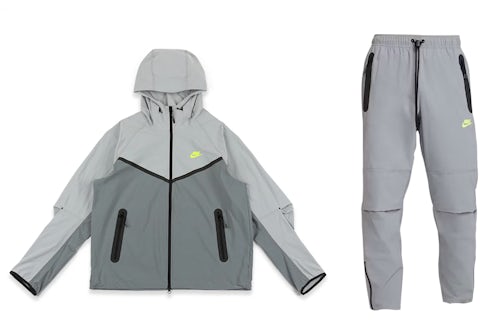 Nike Tech Woven Jacket Pant Set Black/Anthracite/Green Strike