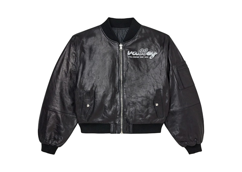 Vale Forever 1999-2000 Leather Bomber Jacket Black Men's - US