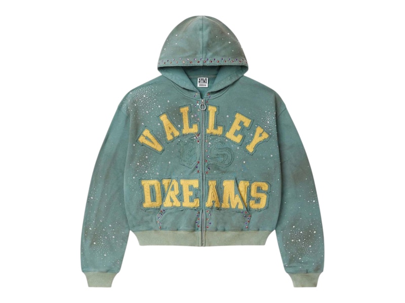Vale Forever Bank Zip Up Hoodie Dark Mint Men's - SS26 - US