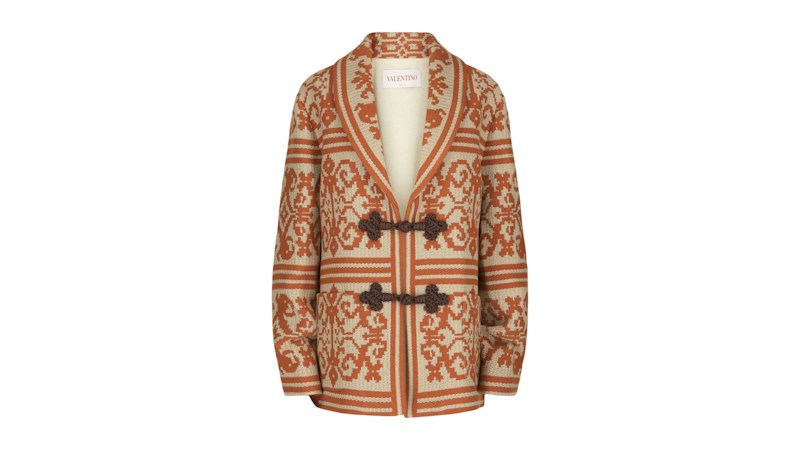 Valentino Apres L'Hiver Jacquard-Jacke Rugine/Latte