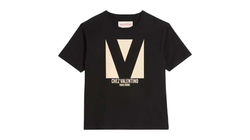 Valentino Chez Valentino Print T-Shirt Black メンズ - JP