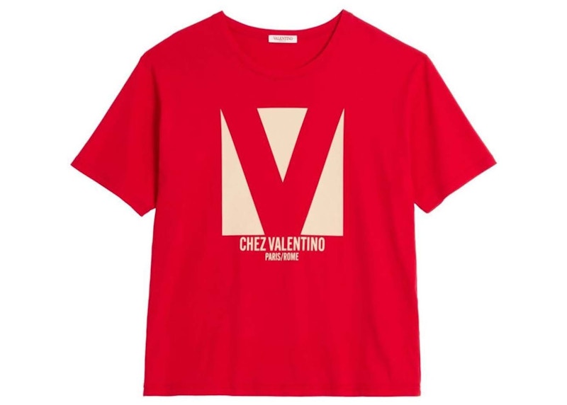 Valentino Chez Valentino Print T-shirt Red Men's - US Valentino Chez Valentino Print T-shirt Red Men's - US