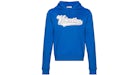 Valentino Embroidered Logo Popover Hoodie Blue