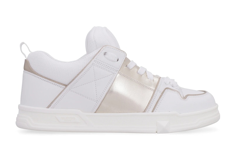Pre-owned Valentino Garavani Garavani Open Skate Leather Lowtop (women's) Sneakers In White