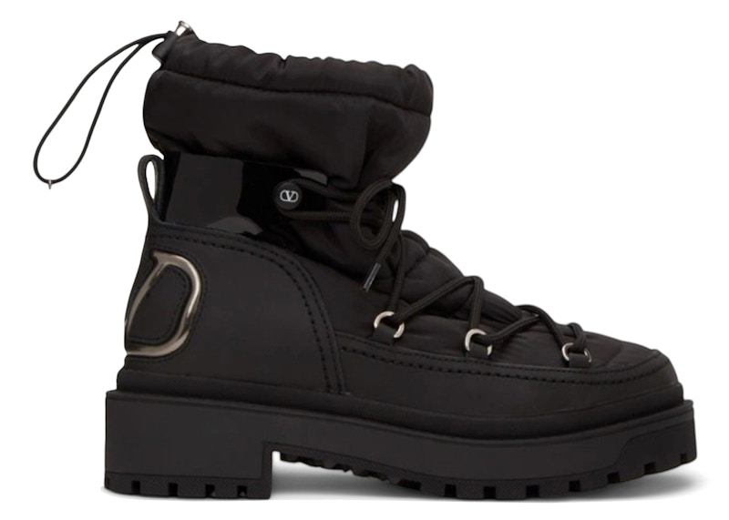 Valentino Garavani V Logo Trekkgirl Ankle Boots Black