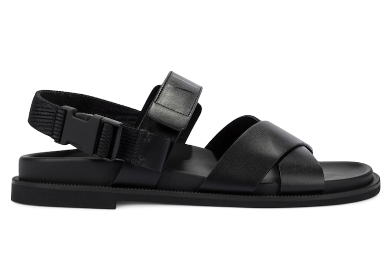 Valentino Garavani VLTN Leather Strap Sandals Black メンズ