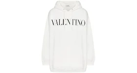 Valentino Logo Oversized Hoodie White/Black