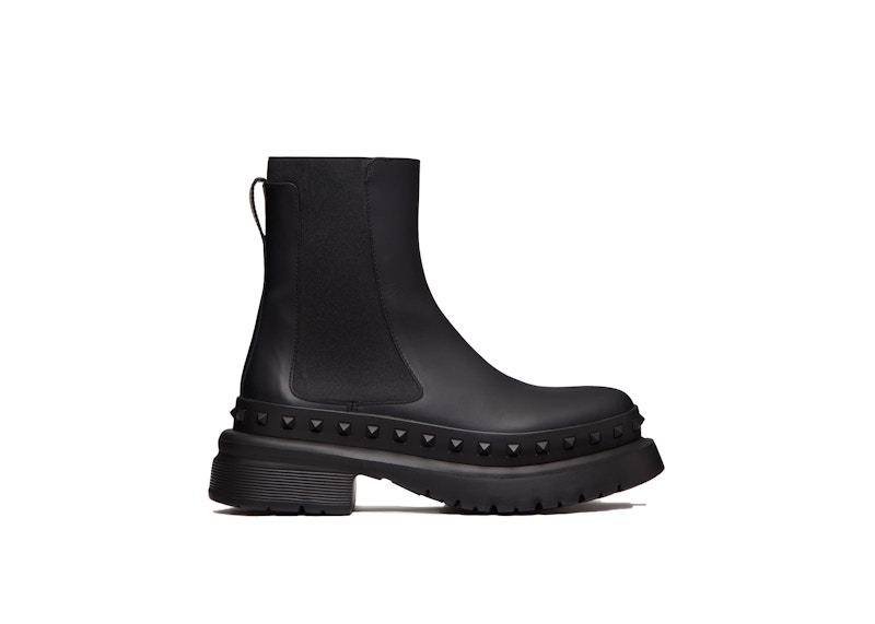 Valentino M-Way Rockstud Beatle Boots Black