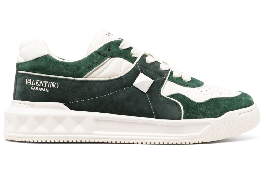 Valentino One Stud Low Sneaker Green White
