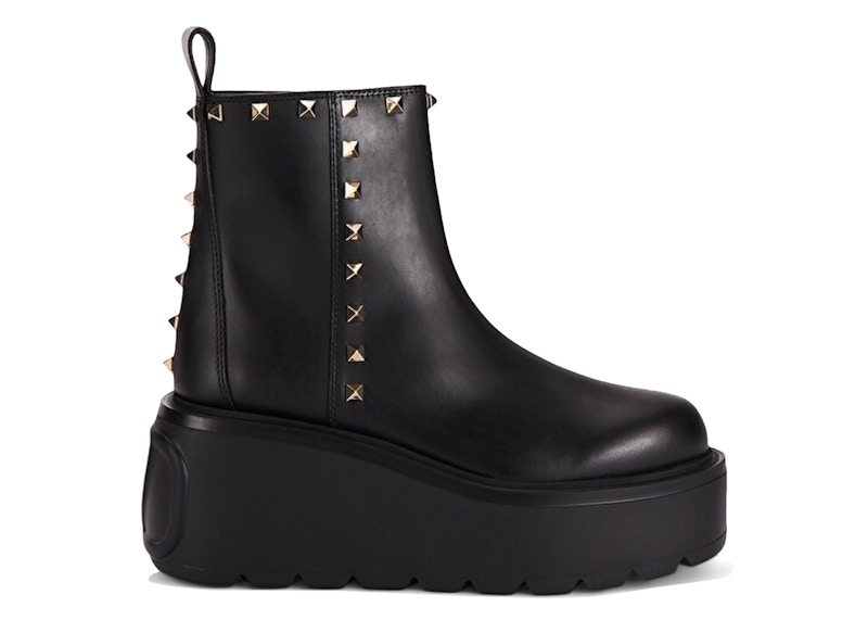Valentino Platform Stud Ankle Boots Black (Women's) - WW2S0CS0 MMD